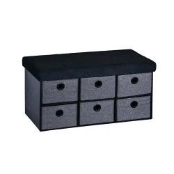Sitzbank mit Aufbewahrungsboxen grau schwarz