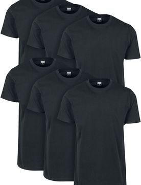T-Shirt - Basic Tee 6-Pack - S bis 3XL - für Männer - Größe M - schwarz - Männer - male