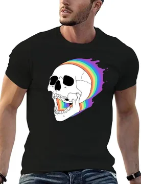 Rainbow skull T-Shirt t shirt man casual men t shirt cotton 100% t shirt for man 100 percent cotton T-shirt - Aliexpress - FashionsVida