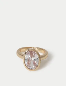 Ct Gold Plated Cubic Zirconia Ring Gold female - M&S - FashionsVida
