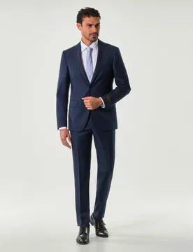 Abito Pellizzari drop7 blu in tela di pura lana Vitale Barberis Canonico - Rodolfo Pellizzari - FashionsVida