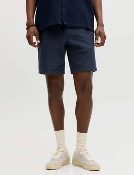 Pure Cotton Textured Shorts Navy male - Jack & jones - FashionsVida