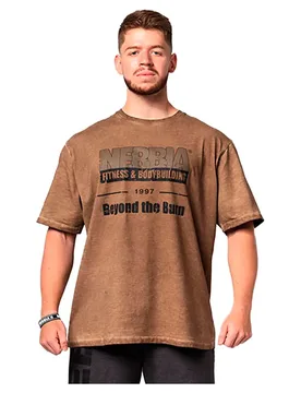 T-shirt à Manches Courtes Washed-off Oversized Heritage 355 Light Brown M - Nebbia - FashionsVida