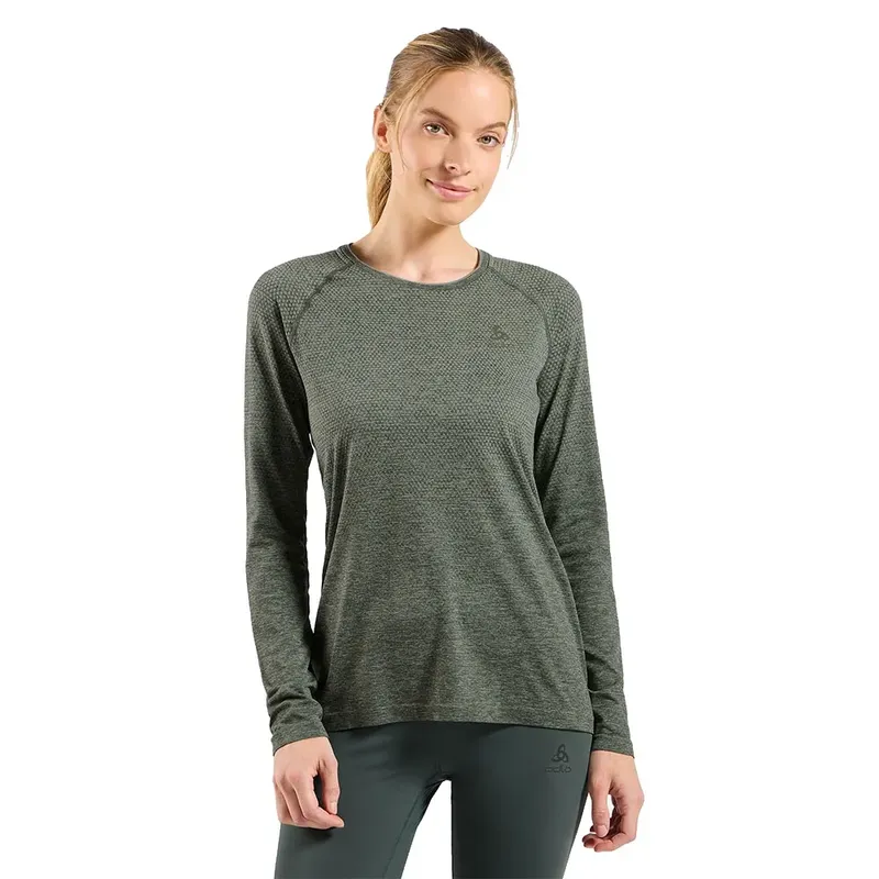 Maglietta A Maniche Lunghe Crew Essential Seamless Shadow Melange S