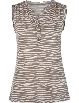 LASCANA Camiseta taupe / blanco