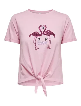 ONLDORA S/S KNOT FOLD-UP TOP JRS feale - M - FashionsVida