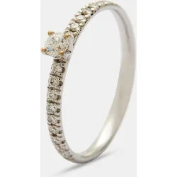 Anillo solitario de oro y brillantes