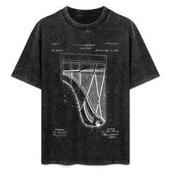 Steinway Piano Patent - Piano Player Art - Blueprint T-Shirt Large Size Basic Casual T-Shirt