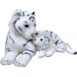 Peluche Mamá y Bebé Tigres Blancos