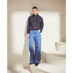 Pantalón vaquero de algodón liso de mujer