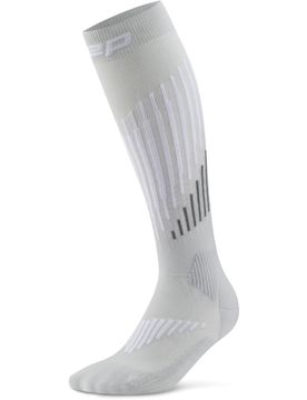 Socken Herren Core Run Merino tall, hellgrau/weiß 42_45