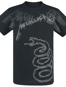 T-Shirt - Black Album Faded - S bis L - für Männer - Größe L - schwarz - Lizenziertes Merchandise! - Männer - male - Metallica - FashionsVida