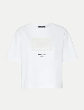 T-Shirt mit Stickereien WKDSALA Weiß S - Weekend Max Mara - FashionsVida