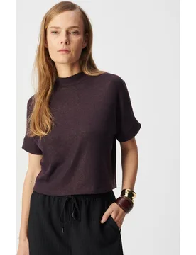 Camiseta de mujer de manga corta con purpurina - IKKS - FashionsVida
