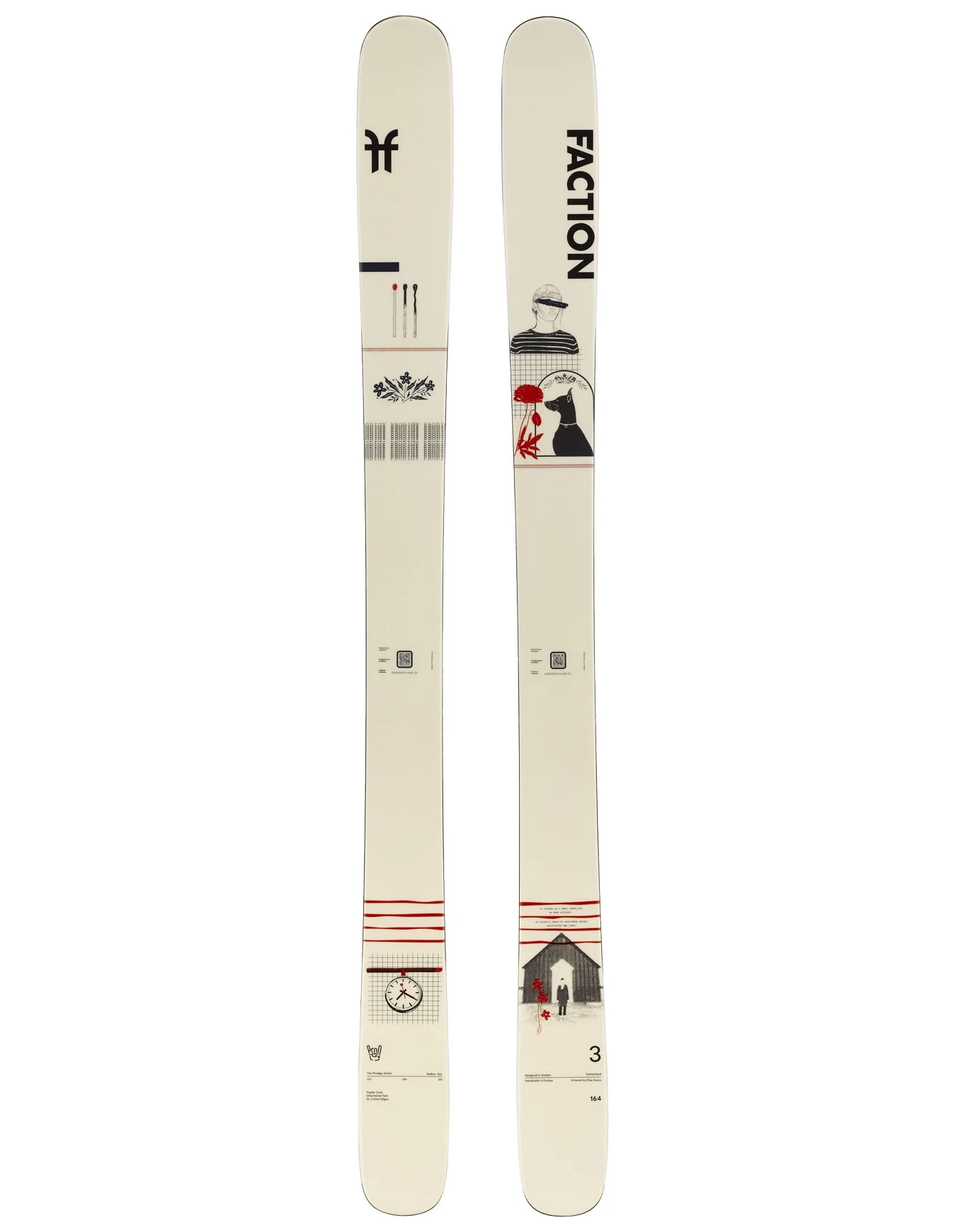 Skis all-mountain / freeride - Prodigy 3 Capsule 2026 - Taille 164 cm - Blanc - Faction - FashionsVida