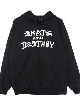 Felpa Cappuccio Uomo Skate & Destroy Hoodie Black/white