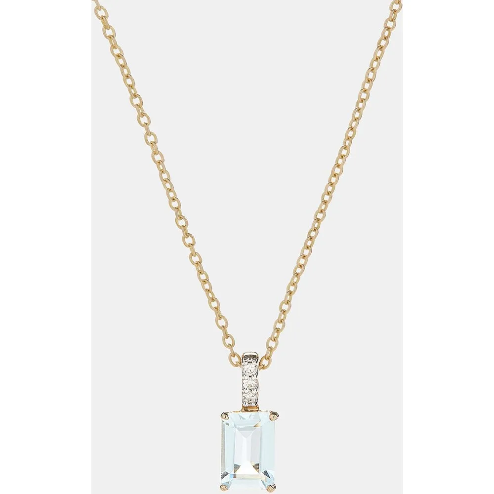 Colgante de oro, diamantes y aguamarina - El Corte Inglés - FashionsVida