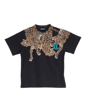 T-shirt a collo leopardo