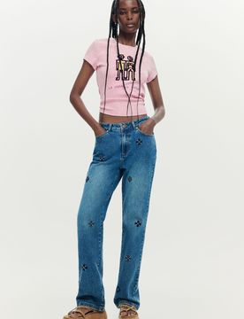 Jean slim, , Coton, Bleu, 34