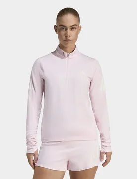 Womens Adi365 Jumper Iconic Running 1/2 Zip - Rosa, rosa rosa Donna taglia 2XS - Adidas - FashionsVida