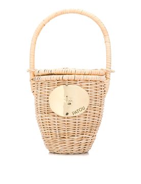 Borsa con cesto di paglia e vimini
