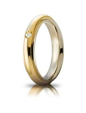 Fede Nuziale Andromeda con diamante Oro giallo bianco Brillanti Promesse