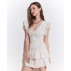 Vestido corto volantes