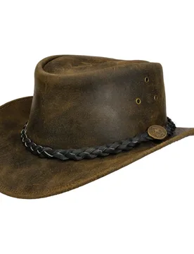 Fleetwood Western Leather Hat by - brown - Size: L (58-59 cm) - Scippis - FashionsVida