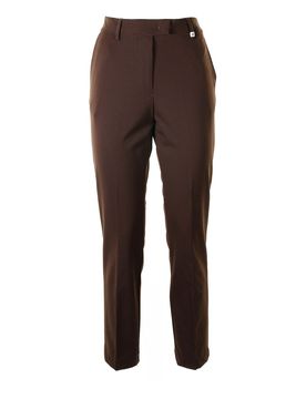 Pantalone Chino Marrone A Vita Alta