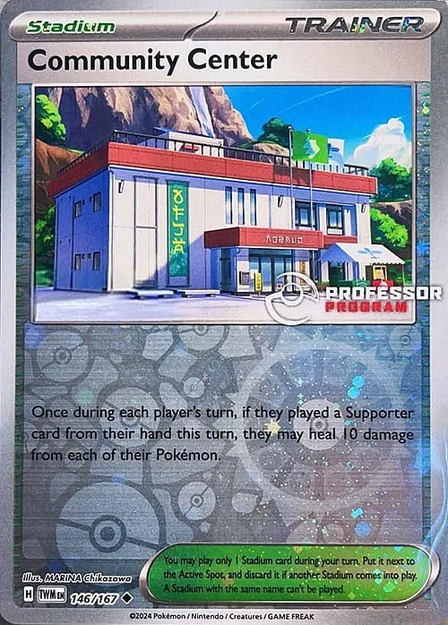 Pokemon SV Twilight Masquerade 146/167 Community Center Reverse Cosmo Holo Professor Program) - Pokémon - FashionsVida