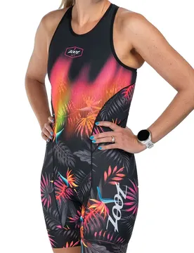 Triathlon Senza Maniche Sprint Tri Hyperglide Backzip Tropical Magic 2XL