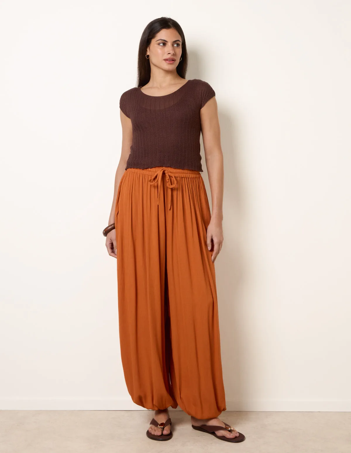 Balloon Trousers - M / RUST - female - Blue Vanilla - FashionsVida