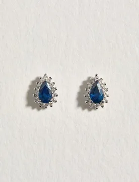 Pendientes de oro con diamante y zafiro - El Corte Inglés - FashionsVida