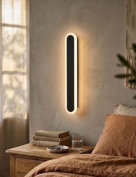 Lampada da parete LED lineare - nero
