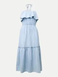 Bandeau Maxikleid LUMIRA Blau 2