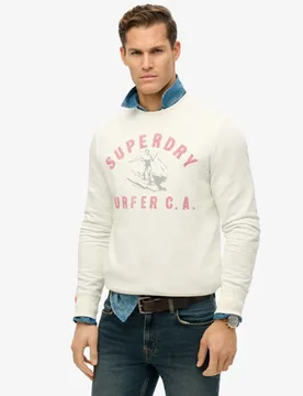Superdry Herren Lässiges Lo-fi Outdoor Sweatshirt mit Rundhalsausschnitt Creme - Größe: S - 69.99 - FashionsVida