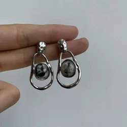 Vintage Irregular Geometry Hollow Out Stud Earrings for Women Fashionable Daily Accessories Personalization Versatile Jewelry