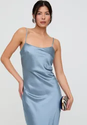 Roxy Spaghetti Strap Maxi Dress In Blue - 8