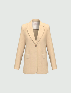 Giacca misto lino donna beige