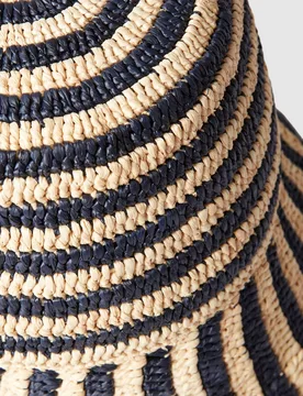 Sombrero de mujer de rafia de ala ancha trenzado bicolor - CLAUDIE PIERLOT - FashionsVida
