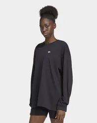 Womens Maglia A Maniche Lunghe Essentials Oversize - Nero, nero nero Donna taglia XS