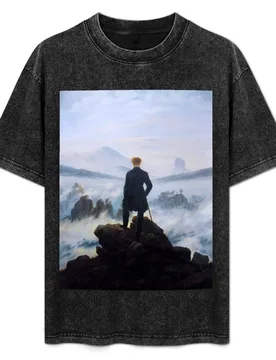 Caspar David Friedrich Wanderer above the sea of fog T-Shirt Big and Tall Loose Fit T-Shirt - Aliexpress - FashionsVida