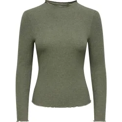 Top de mujer de manga larga con cuello alto