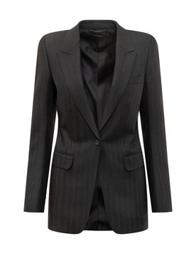 Sophisticated Wool Blazer with Unique Button Design