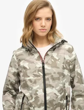 Superdry Women's Windbreaker-jacke mit Kapuze und Logo Kaki - Größe: 42 - 94.99 - FashionsVida