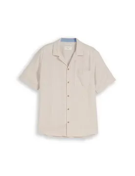 Structured cotton linen shirt male