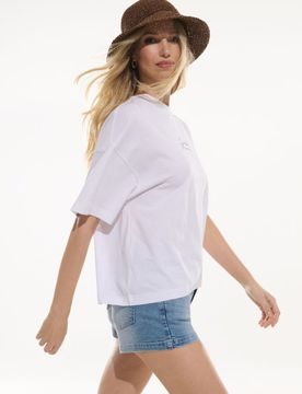 Pantaloncini in denim effetto slavato - blu