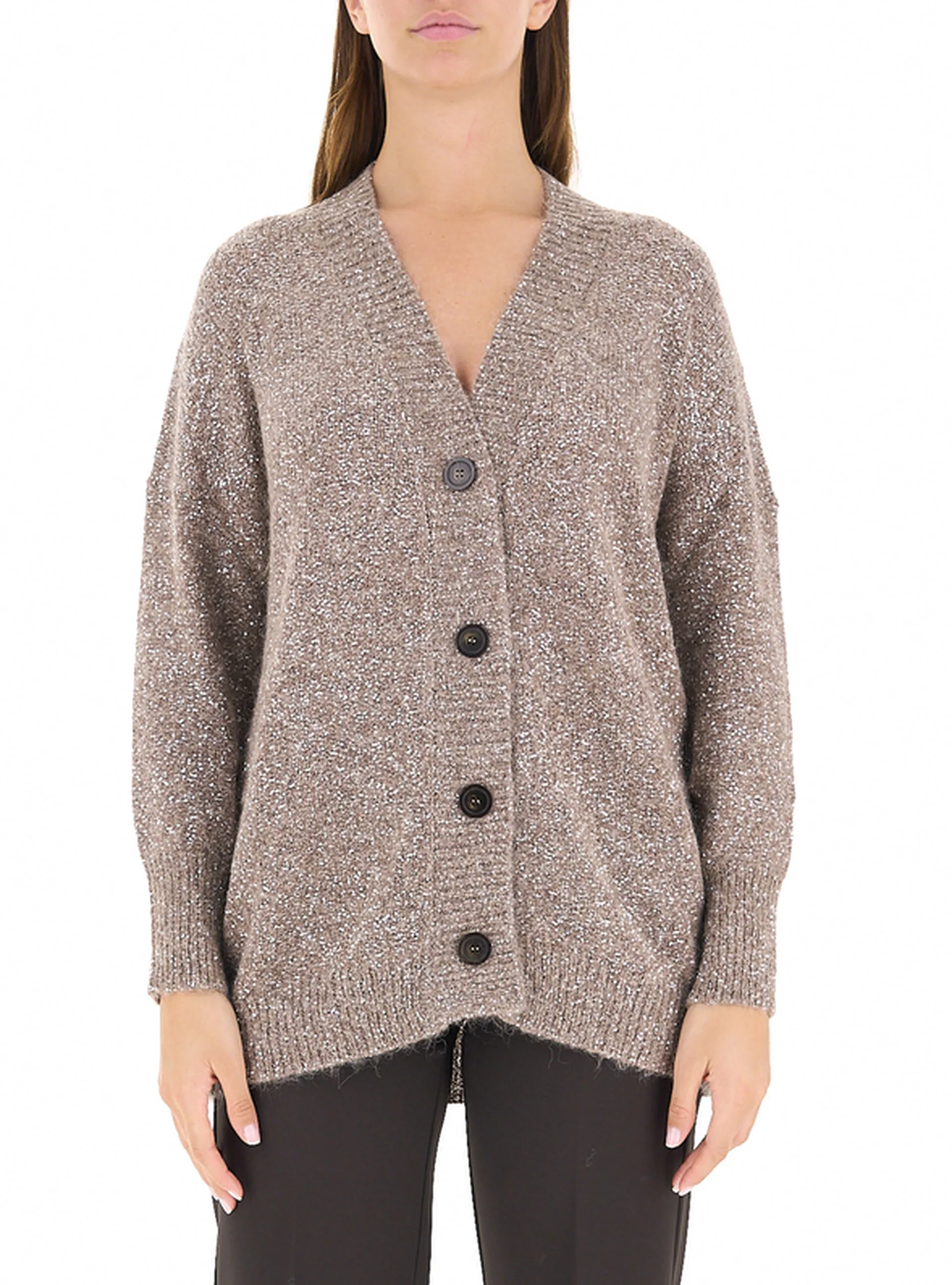 Cardigan glitterato BEIGE S - D.EXTERIOR - FashionsVida