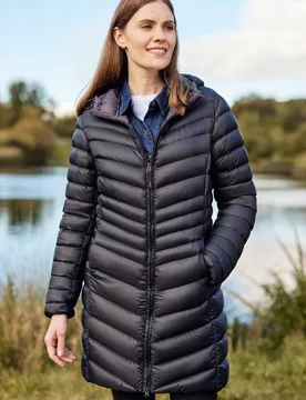 Florence Womens Long Padded Jacket - Black - Black - Size: 18 - Mountain Warehouse - FashionsVida