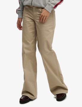 Superdry Damen Mid Rise Baggy Chino Grey - Größe: 30/32